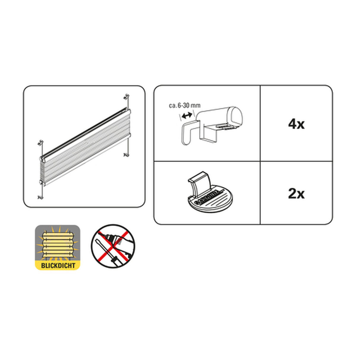 Gardinia Plissee EasyFix mit 2 Bedienschienen 60 x 130 cm taupe Bild 6