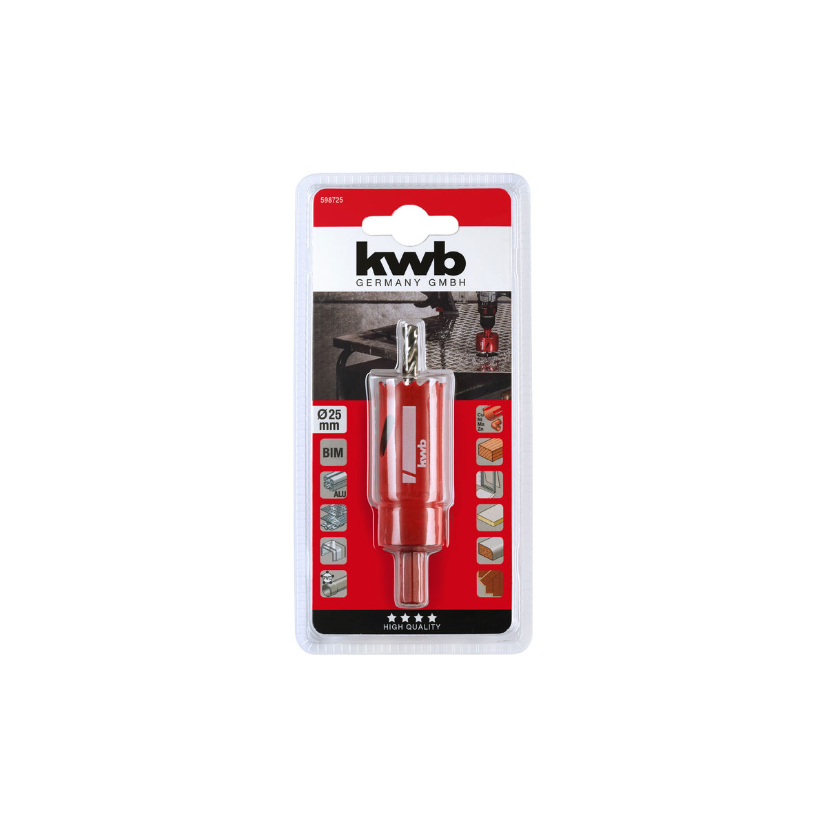 kwb  Löchsäge mit Schaft und Bohrer Durchmesser 25 mm Bild 5