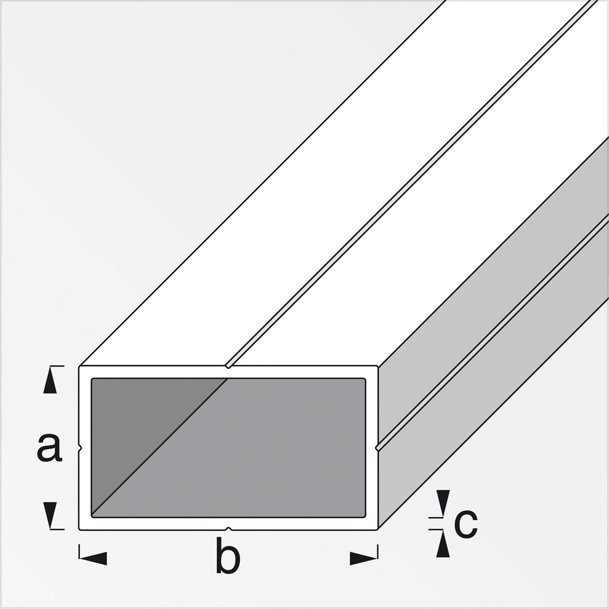 MyTool Rechteckrohr 19,5 x 35,5 mm 2,5m blank Bild 2