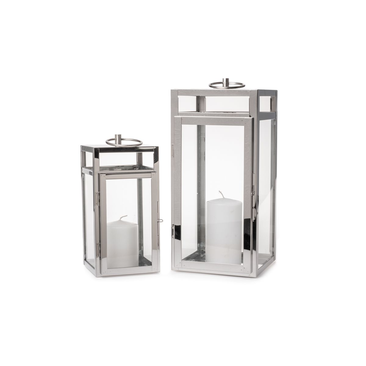 Laterne klein 25,5cm Edelstahl silber