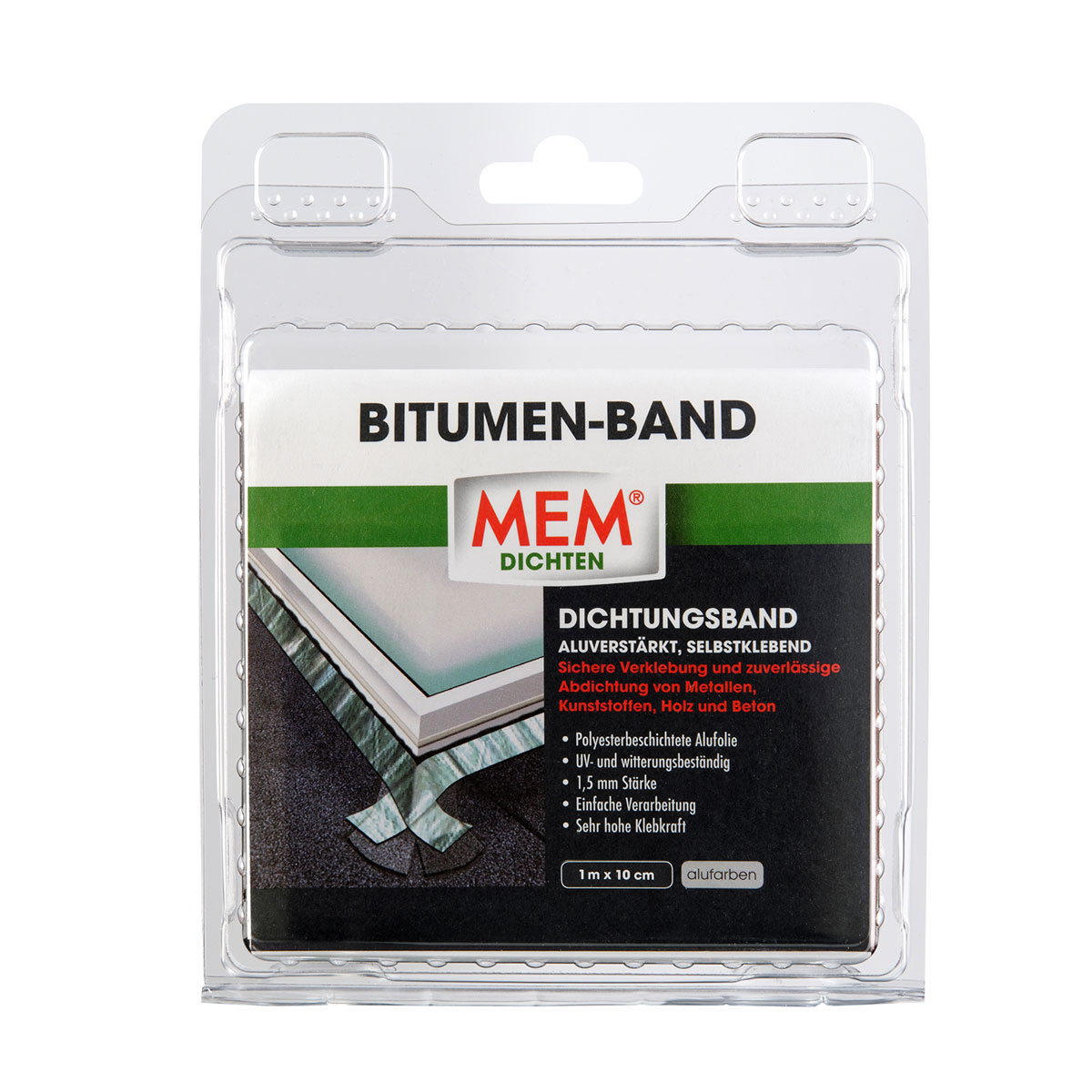 Bitumen-Band, alu, 100 cm x 10 cm