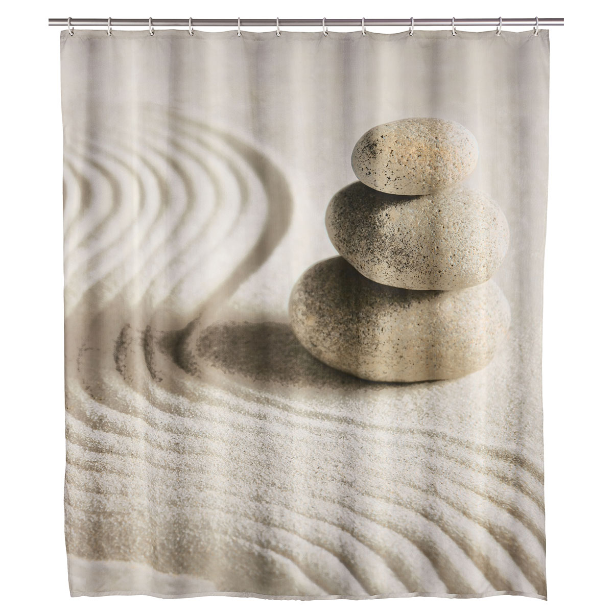 Wenko  Duschvorhang Sand und Stone Textil Polyester 180 x 200 cm waschbar