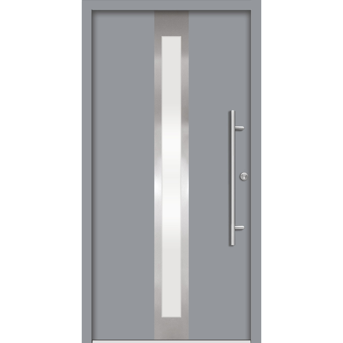 SplenDoor Premium-Haustür Passivedoor Stockholm energiesparend grau 100 x 210 cm rechts