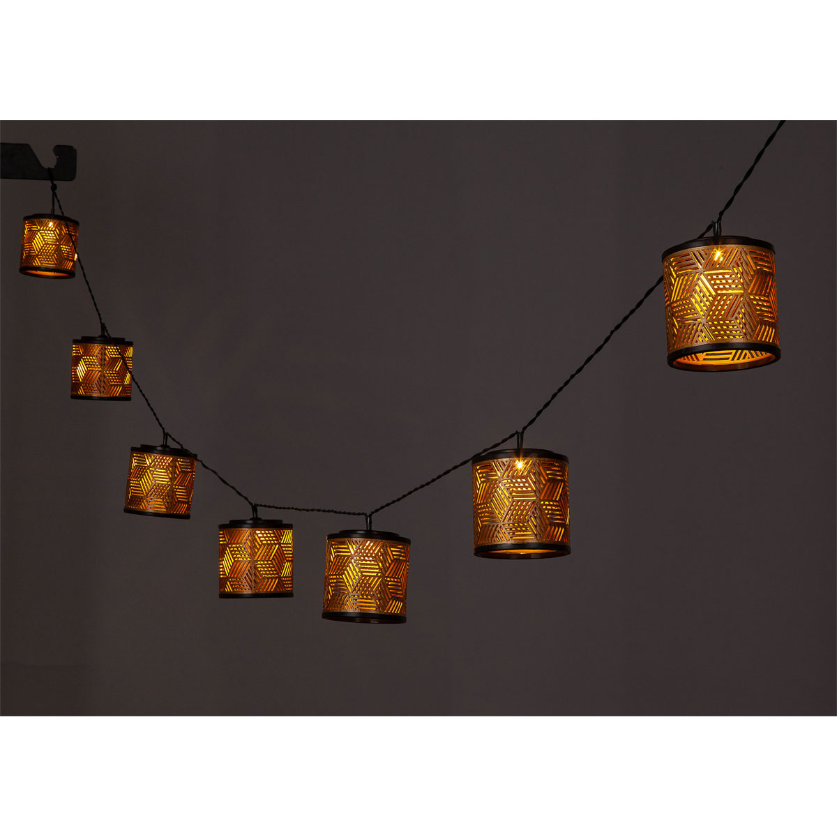 Flector Solar-Lichterkette Golden Cubic Shine inkl 8 Lampenschirme gold Bild 5