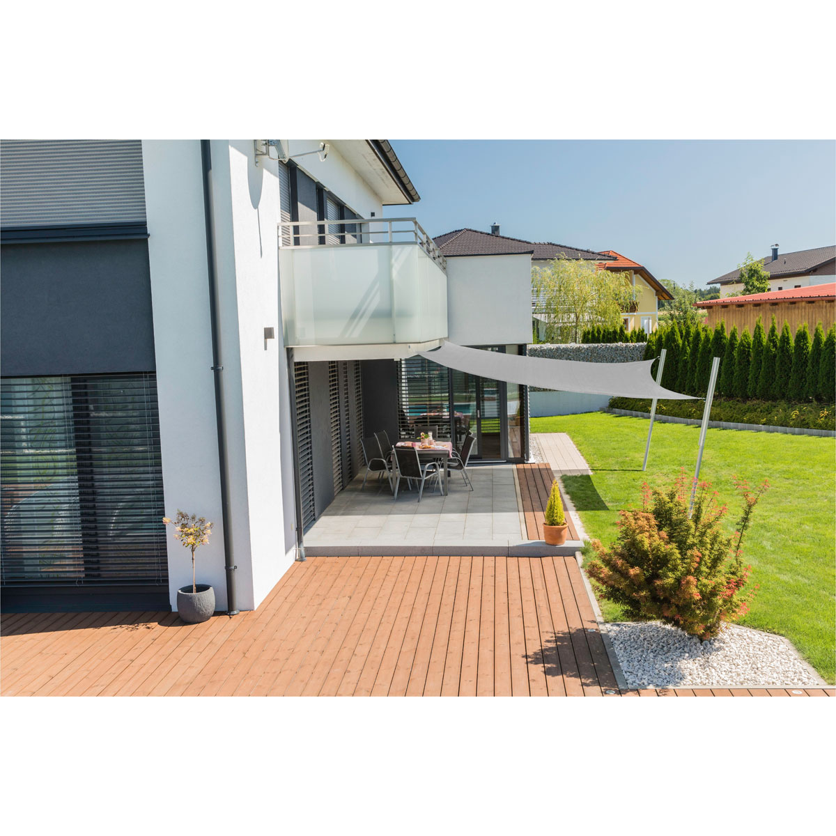 Viereck-Segel Capri 4 x 4 m grau Bild 3