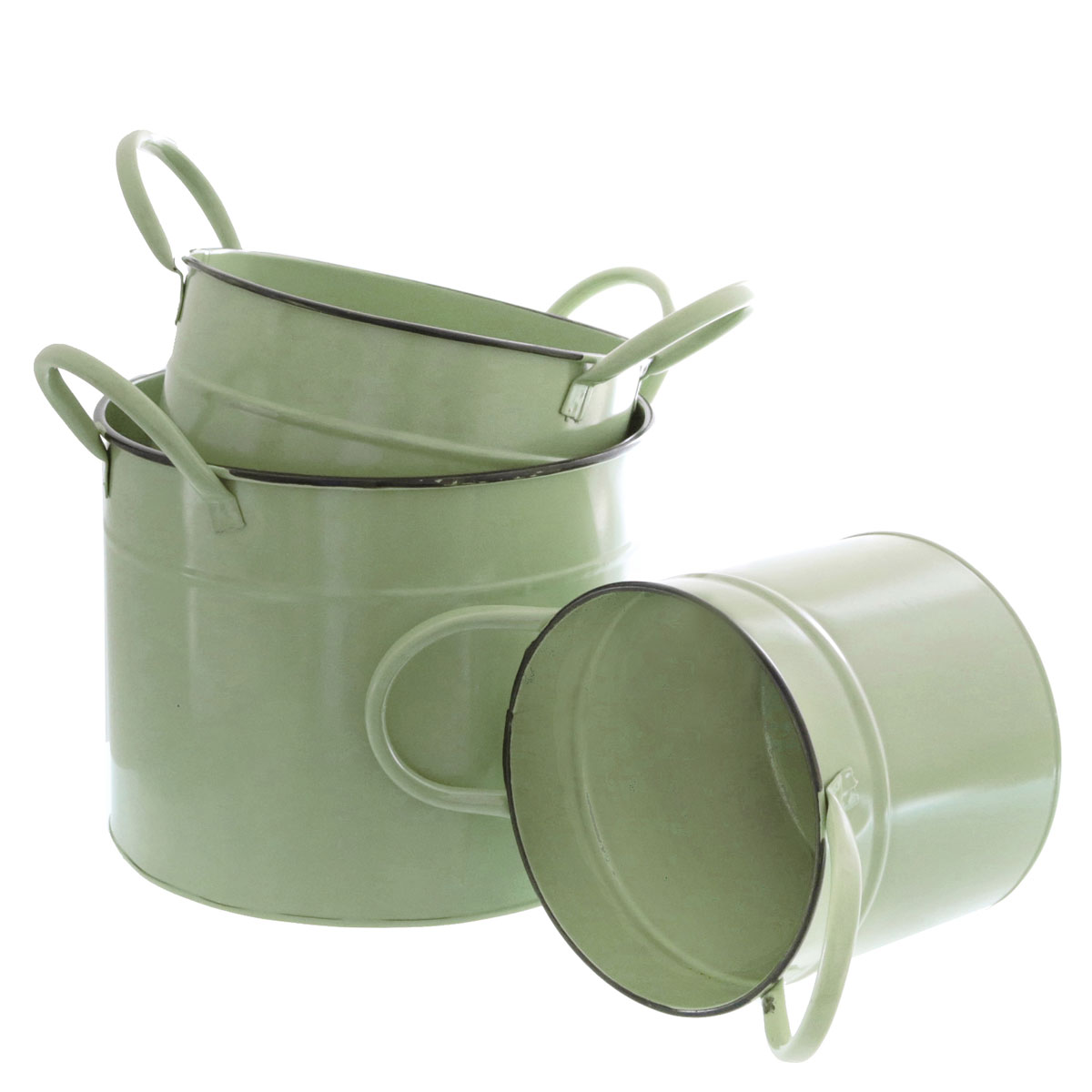 Metalleimer klein Durchmesser 14,5 x 16 cm grün