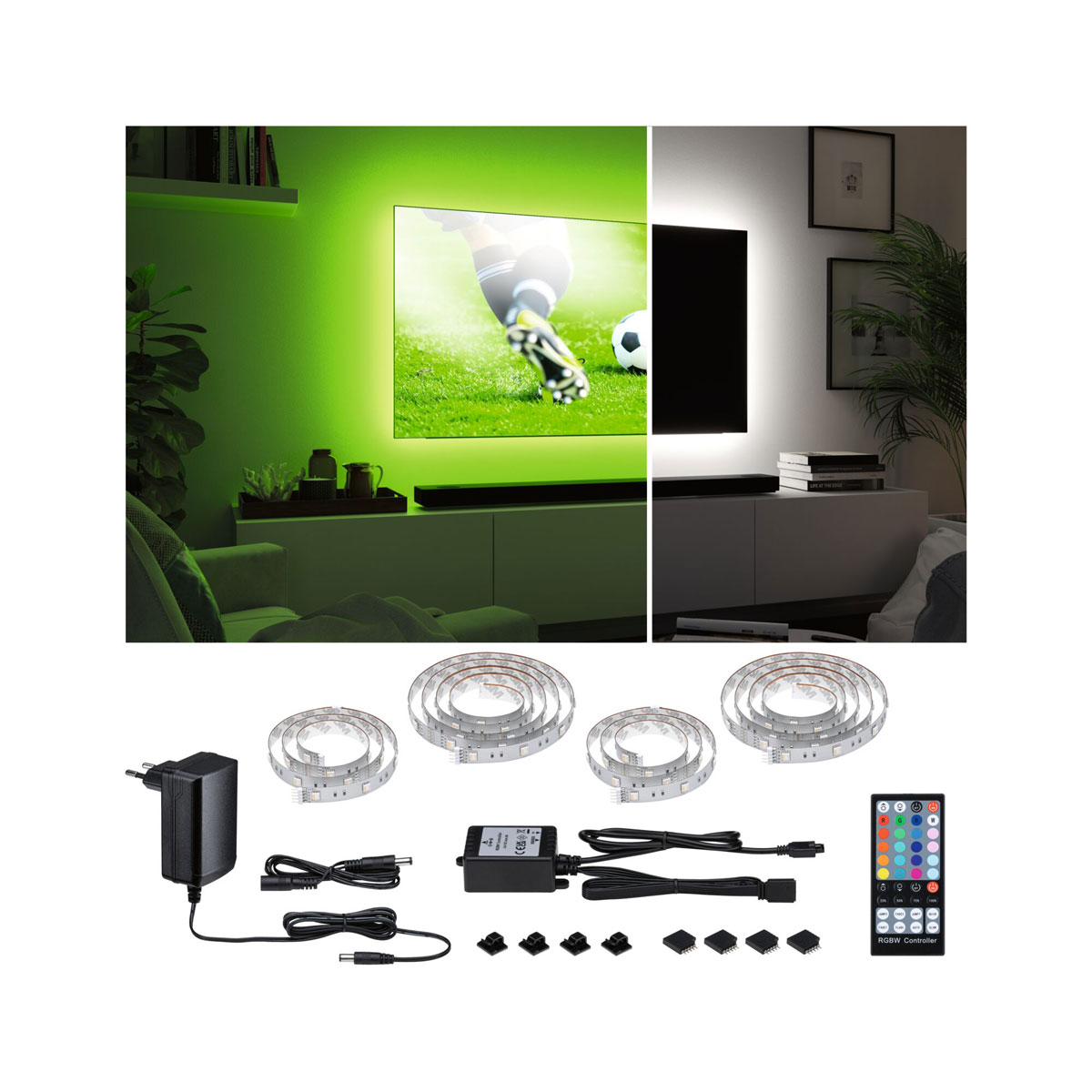 Paulmann  LED-TV-Basisset MaxLED 250 55 Zoll 3,6 m 20,5 Watt inkl Farbwechselfunktion Bild 1