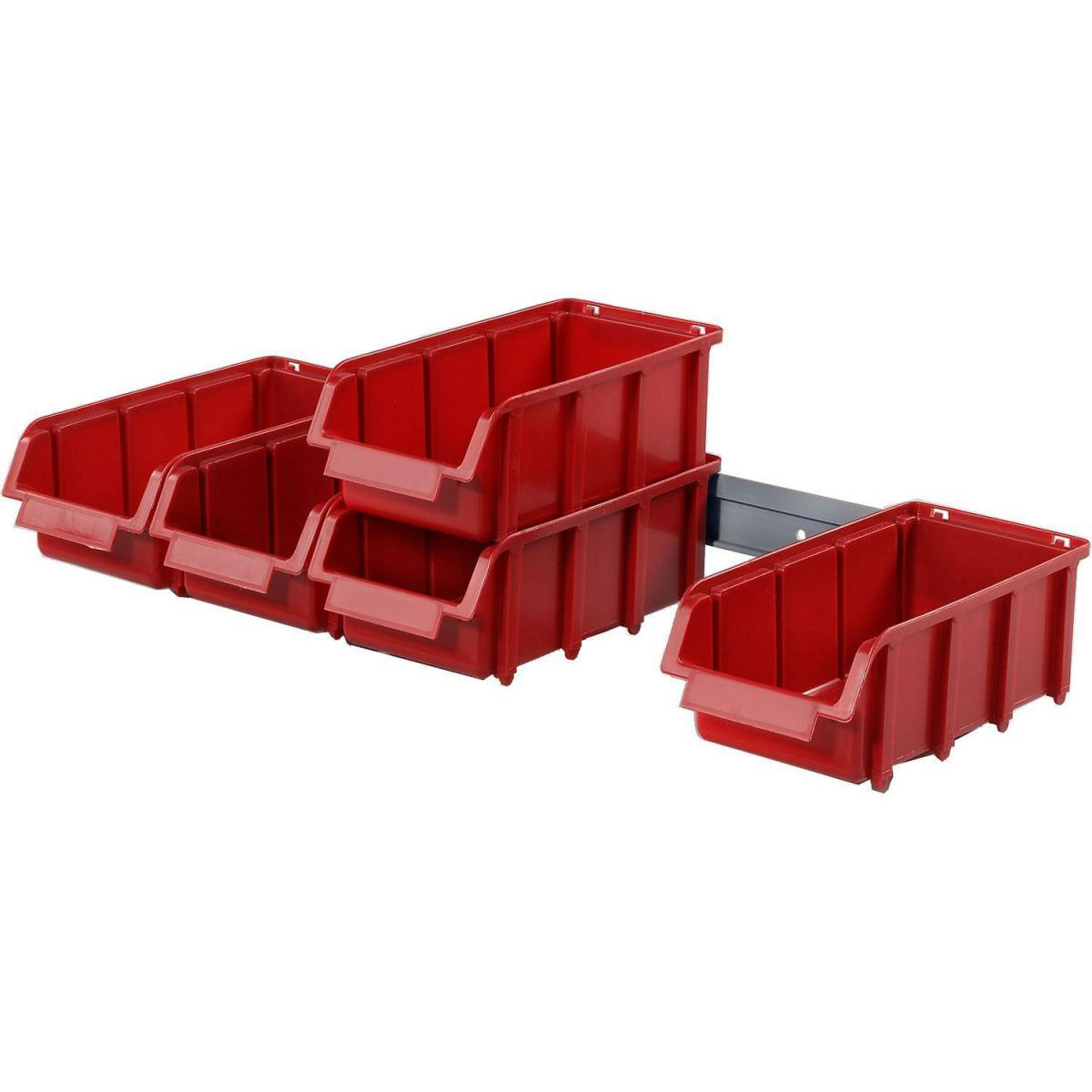 Tood Sichtlagerkasten-Set Visus 2 L 50 x 21 x 7,5 cm rot 6-teilig Tood Sichtlagerkasten-Set Visus 2 L 50 x 21 x 7,5 cm rot 6-teilig