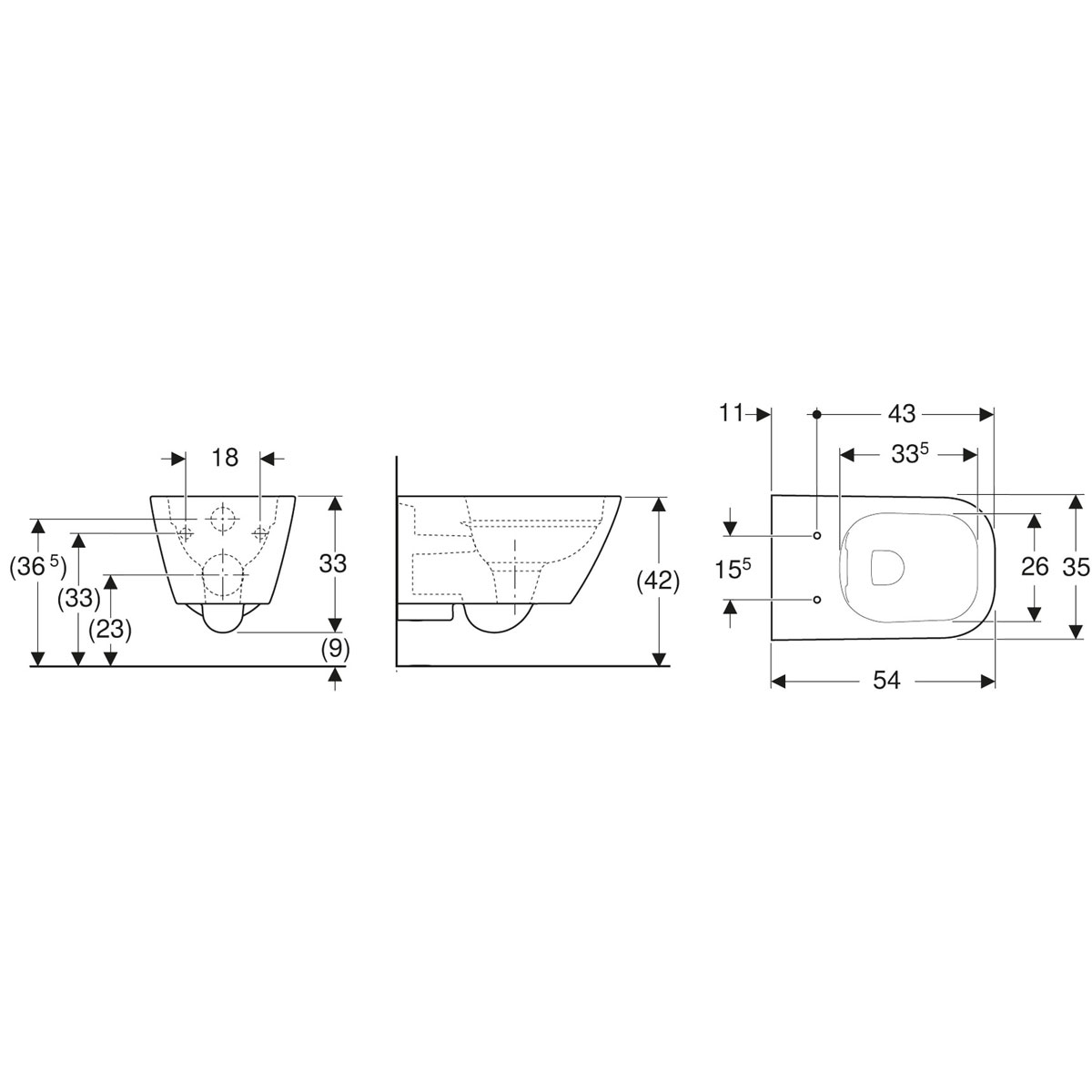 Geberit Tiefspül Wand-WC Smyle Square spülrandlos inkl WC-Sitz Bild 3