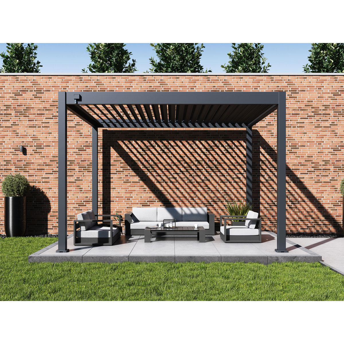 Paragon Outdoor Outdoor Pergola Grand Tuscan 1012 310x370x256cm Anthrazit Bild 2