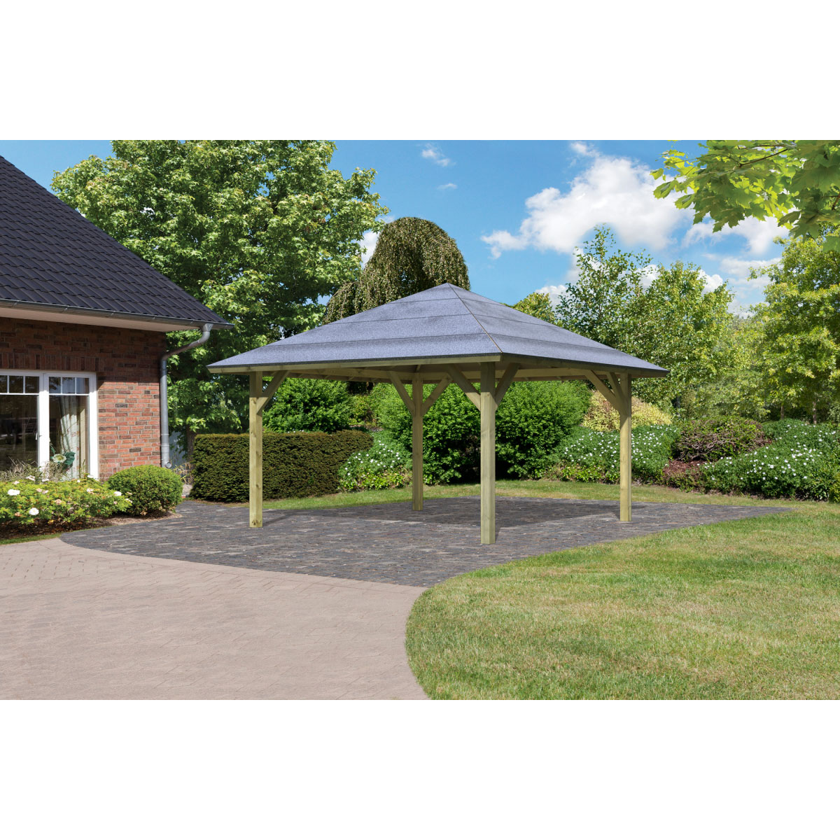 Karibu Pavillon Carport Kirn 1 Massivholz