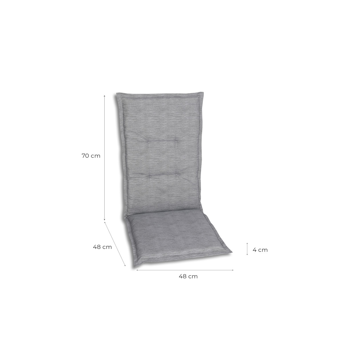 Haveson Sitzauflage Hochlehner 118x48x4cm hellgrau Bild 2