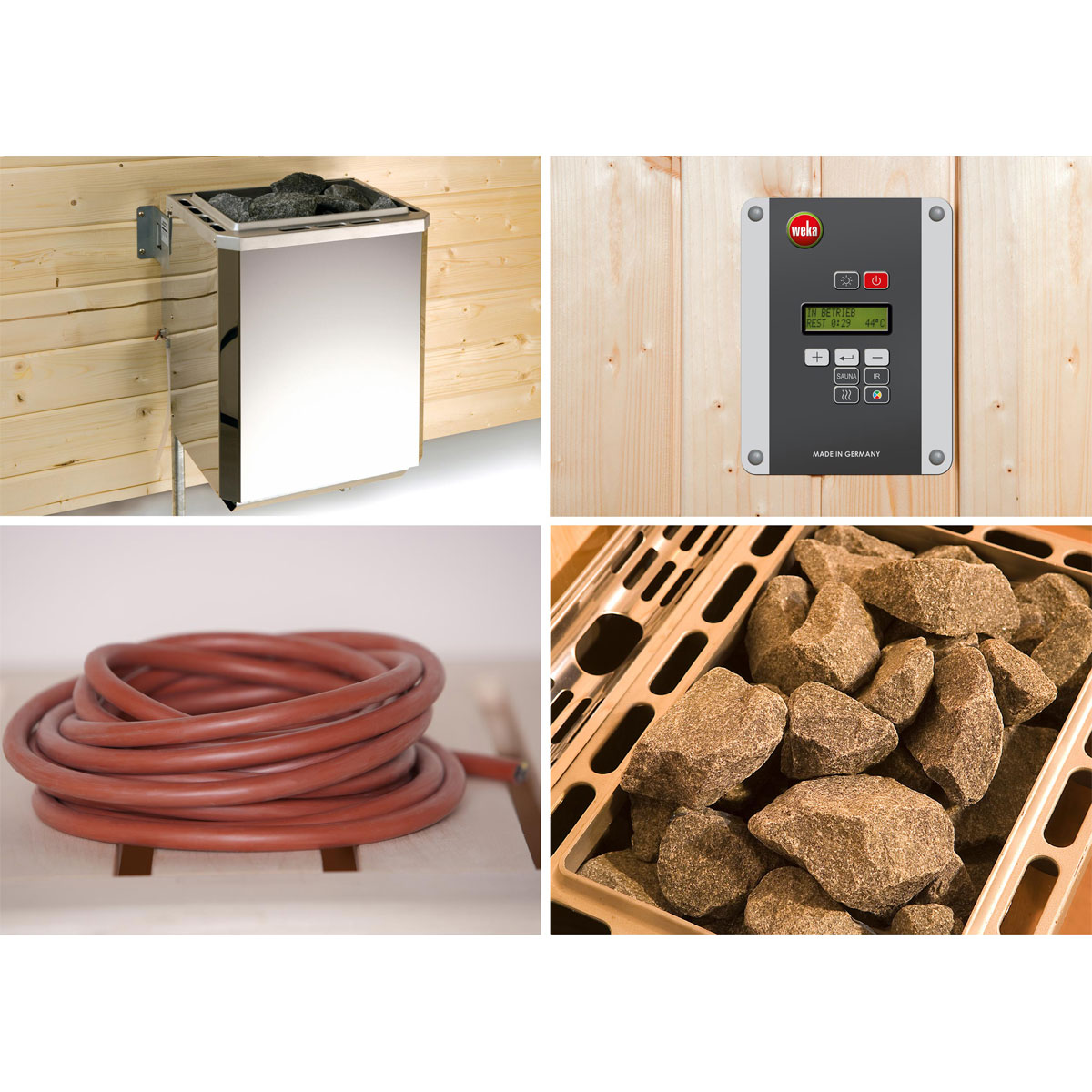 Weka  Premium Massivholz-Elementsauna Kemi Größe 2 Sparset 7,5 kW OS Bild 4