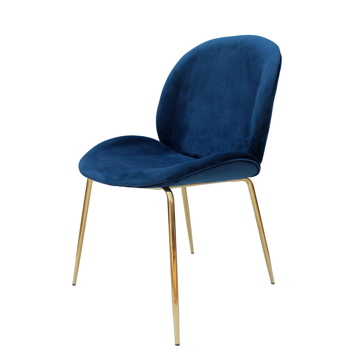 Stuhl „Charlize 110“, 2er-Set, blau/Messing