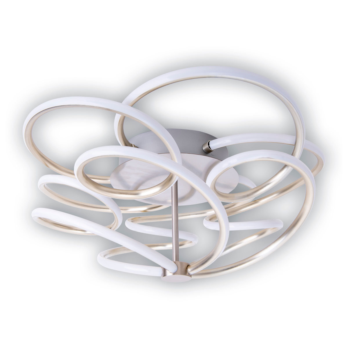 Naeve LED DL Rizado Metall/KSstahl-blank LxBxH: 57x57x20cm dimmbar