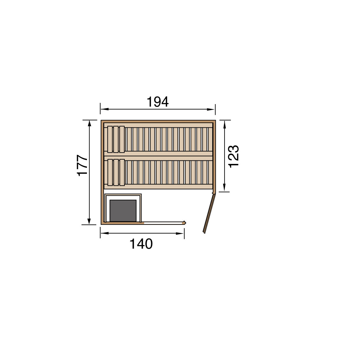Weka  Elementsauna Varberg Eck Größe 2 Sparset 7,5 kW Bio S Glastuer Bild 3