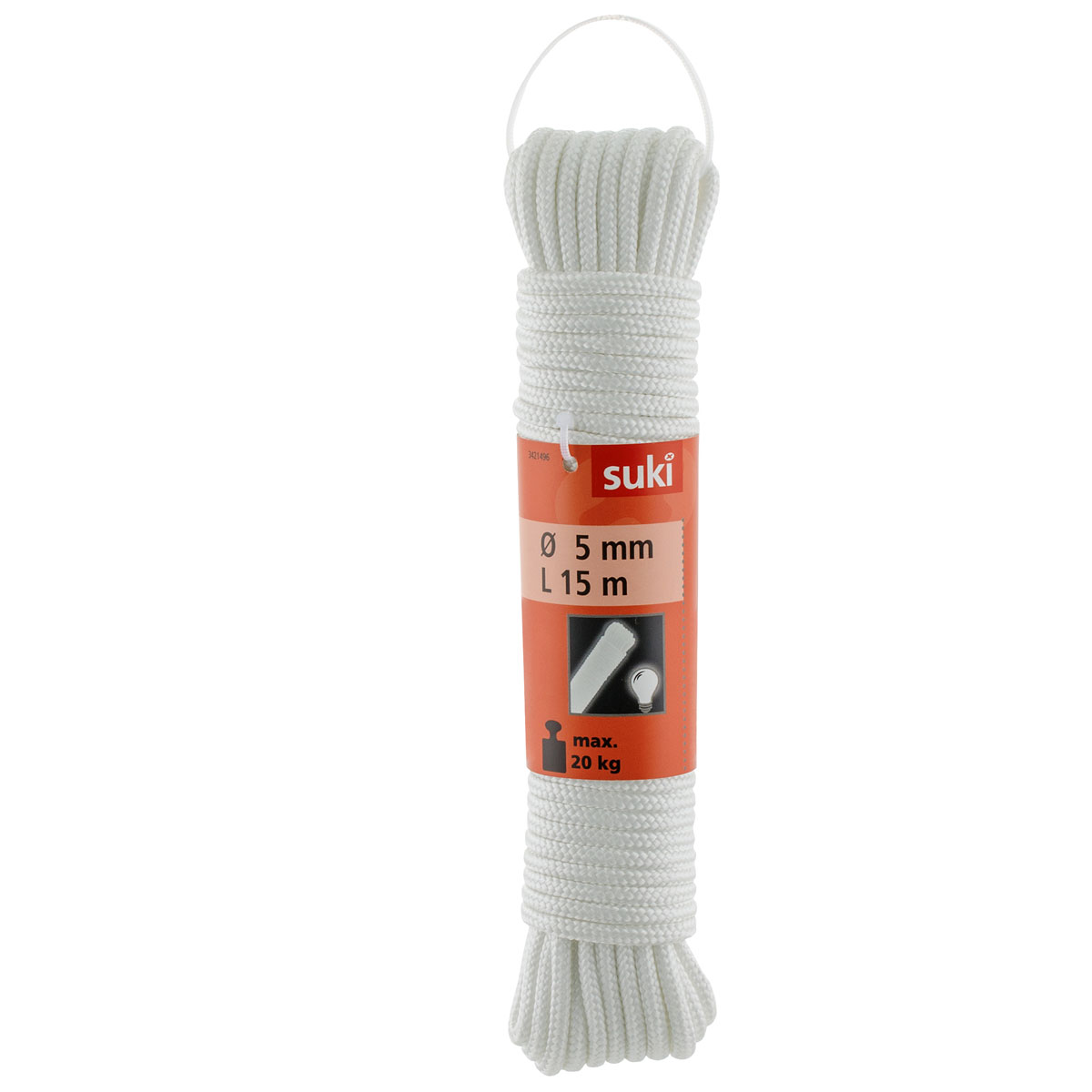 Suki Leuchtseil geflochten PP 5,0 mm 15m weiß