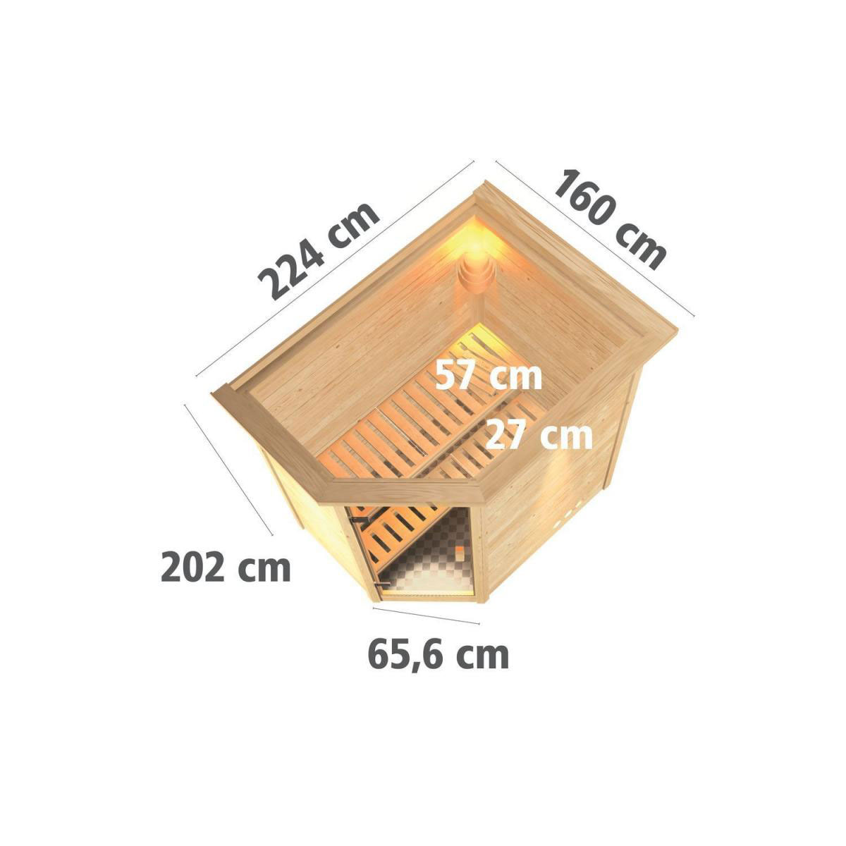 Karibu Svea Eckeinstieg ohne Ofen mit Kranz Energiespartür Bild 3