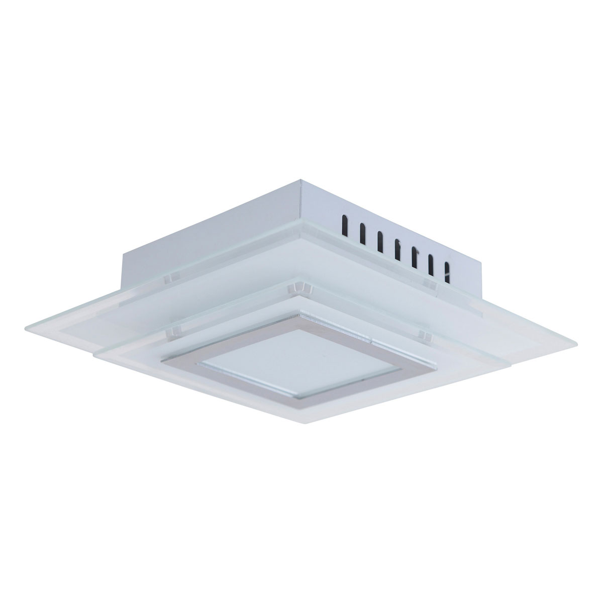 Naeve LED DL Lucca Metall/Glas silberLxBxH: 28x28x7,5cm