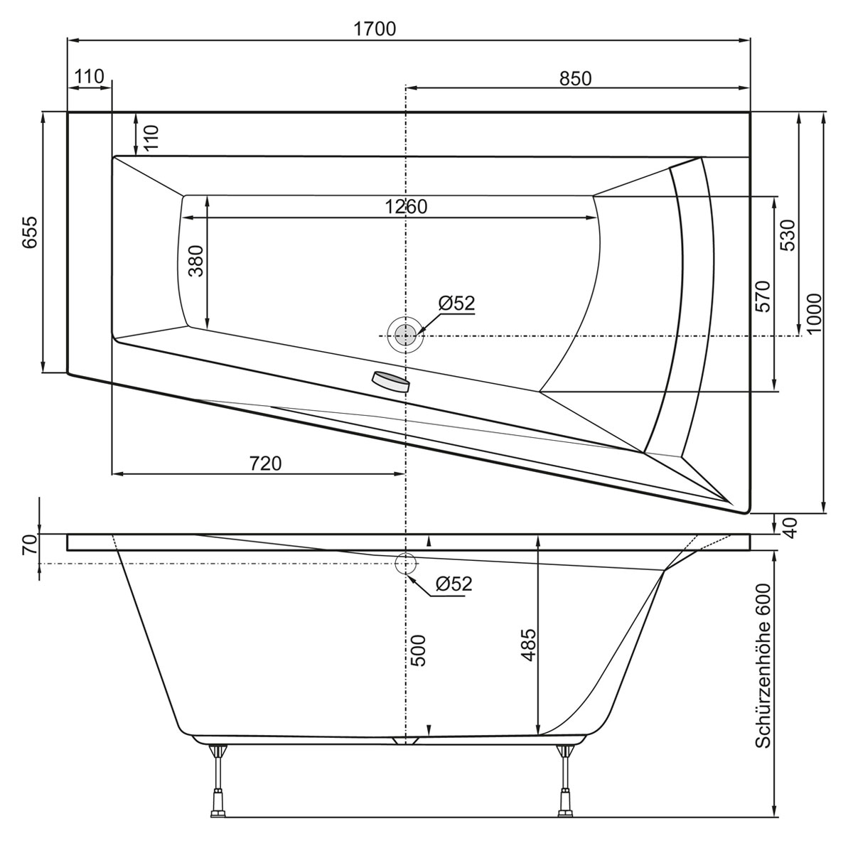Ottofond Whirlpool-Komplettset Galia Mod A 170 x 100 cm inklusive Farblichtwechsler  Bild 2