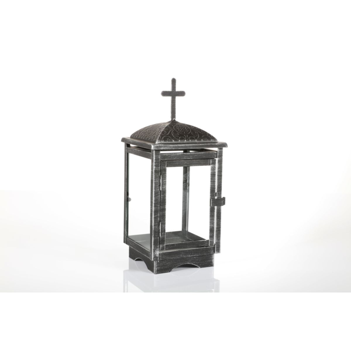 Flower Power Grablaterne RUBI schwarz Glas Metall (ohne Kerze) Bild 1