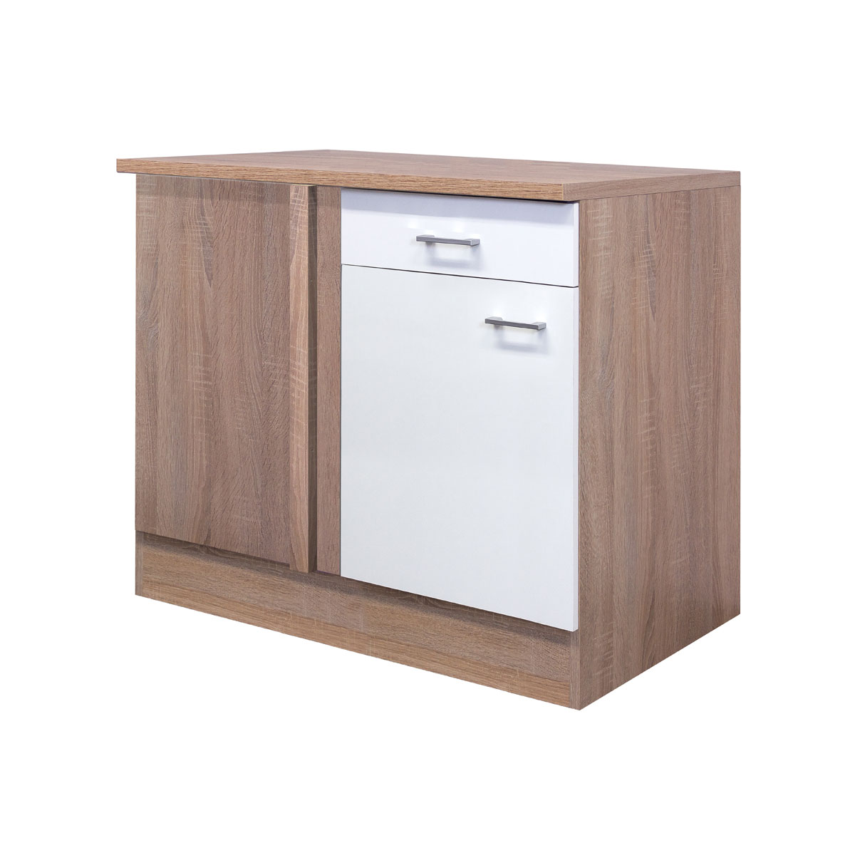 Flex-Well Küchen-Eckunterschrank „Samoa“, 110x85x60 cm, weiß/Sonoma Eiche Bild 1