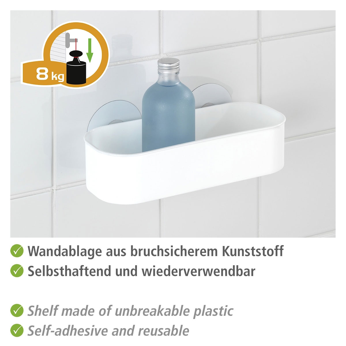 Wenko Static-Loc Wandablage Osimo weiß Bild 3