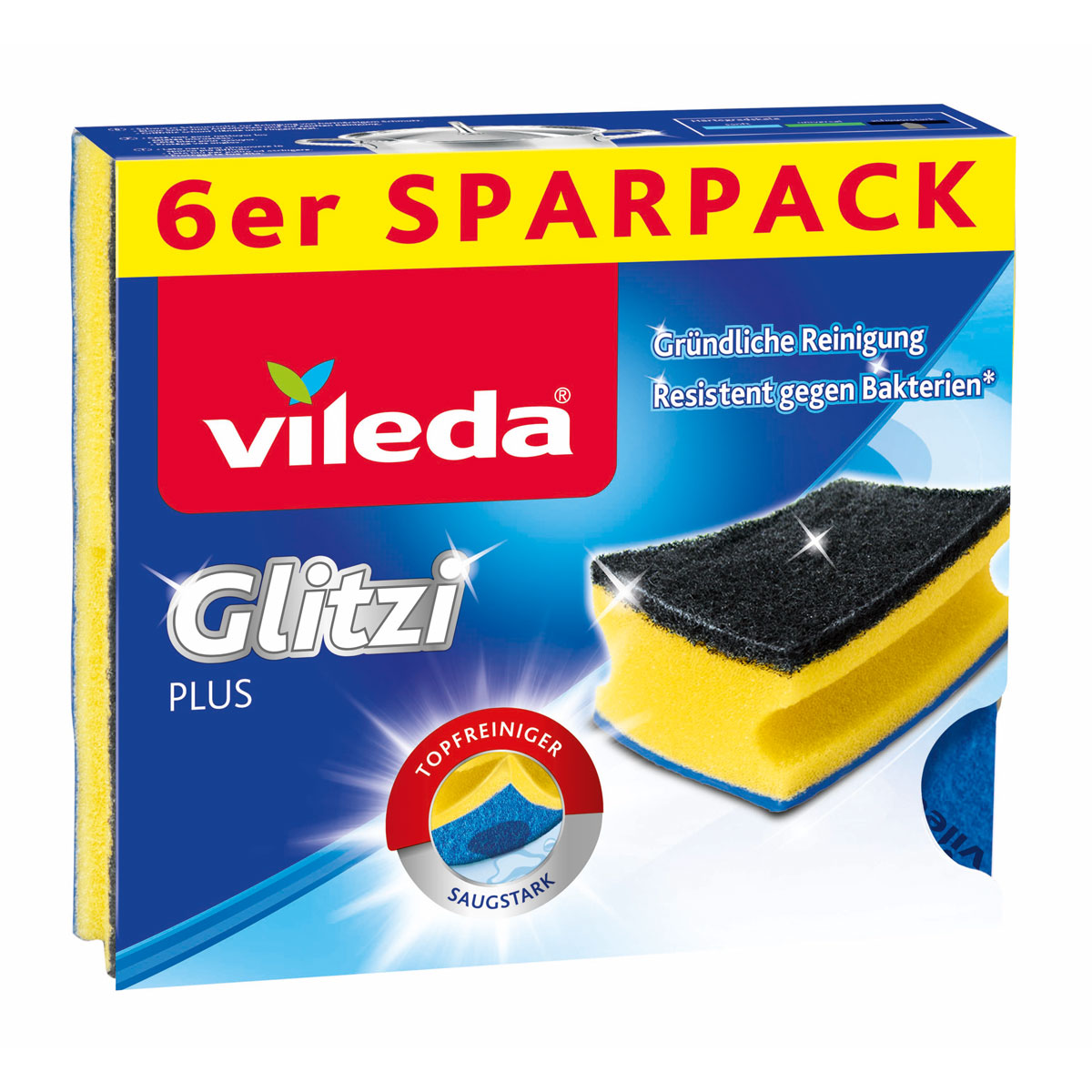 Vileda Schwamm Glitzi Plus 6 Stück Vileda Schwamm Glitzi Plus 6 Stück