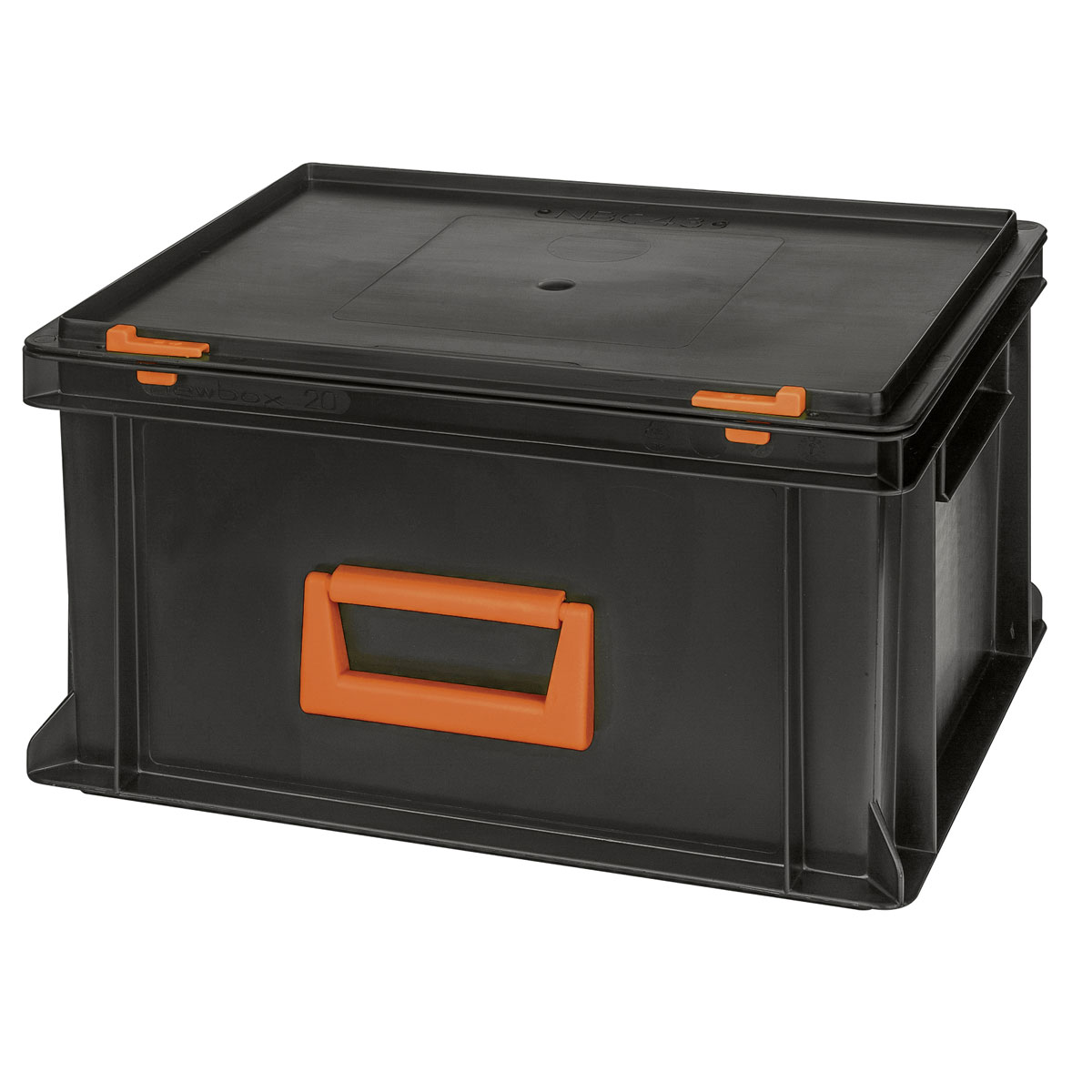 Tood Systemkoffer Newbox PC 20 stapelbar 40 x 30 x 23,3 cm schwarz-orange Bild 1