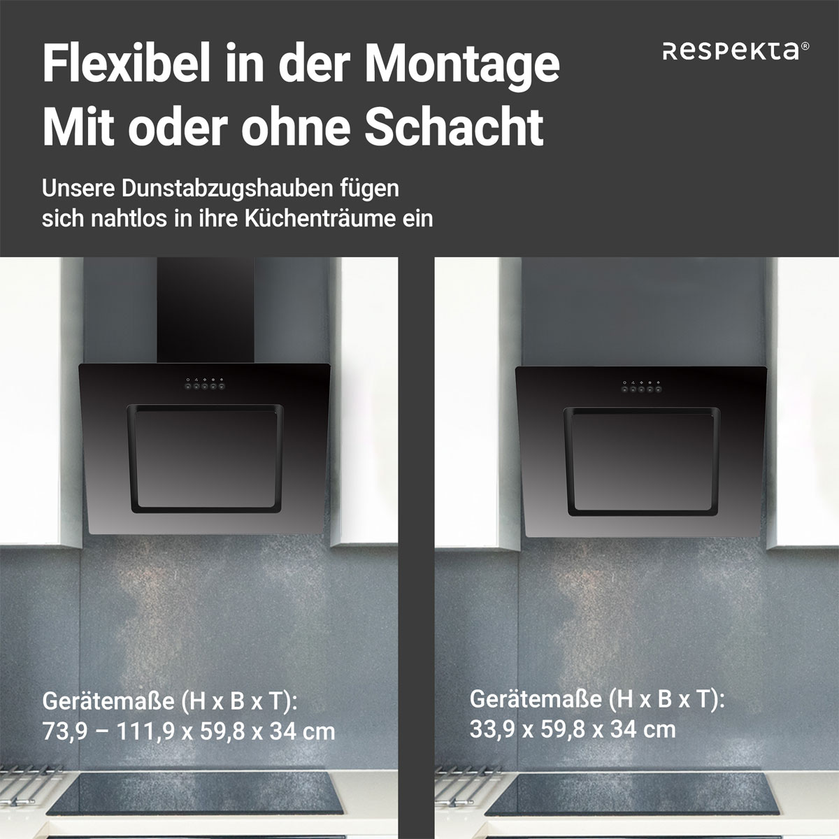 Respekta Dunstabzugshaube FTA 350 S schwarz Bild 12