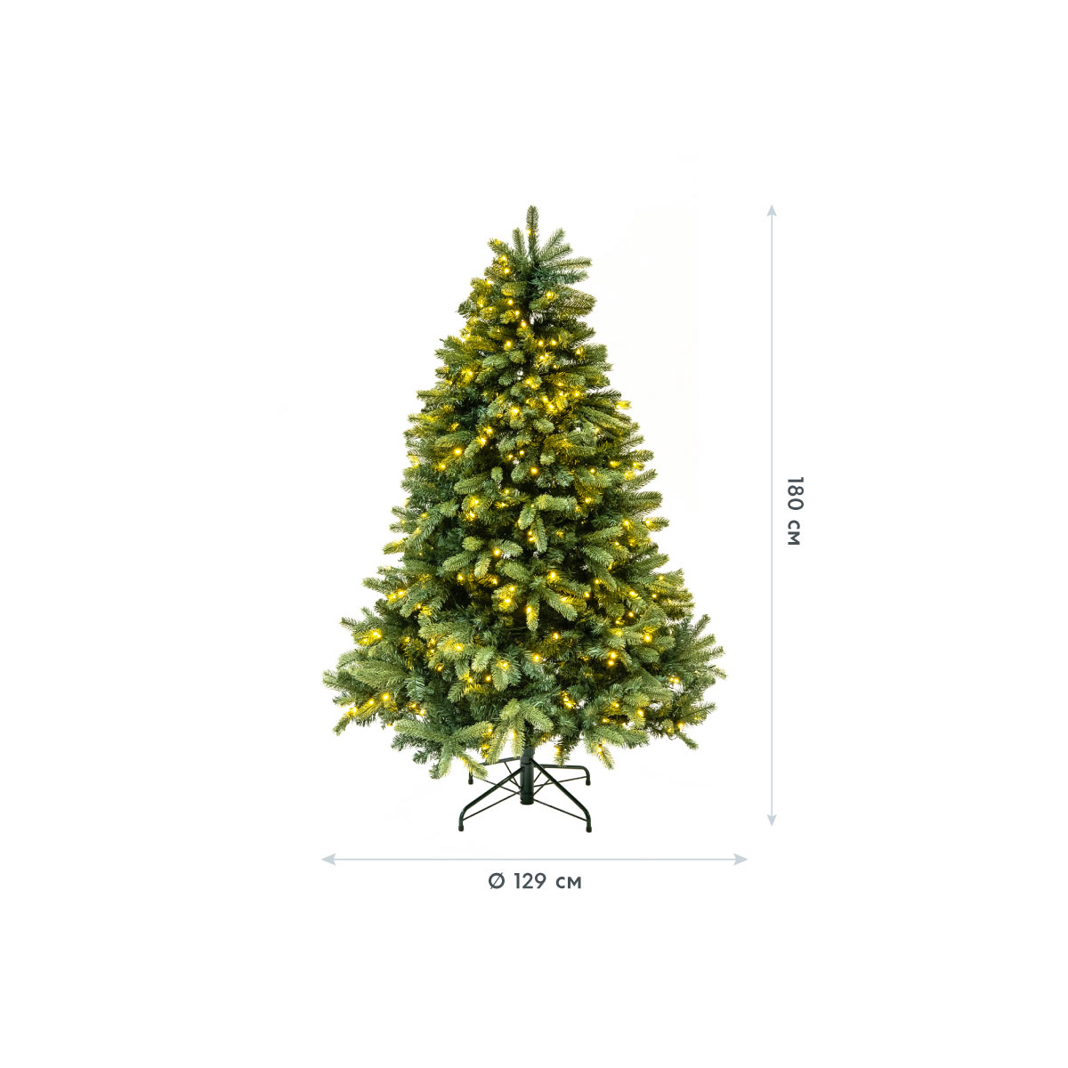 Evergreen Künstlicher Weihnachtsbaum Vermont Fichte inkl. LEDs 129x180cm Grün Bild 12