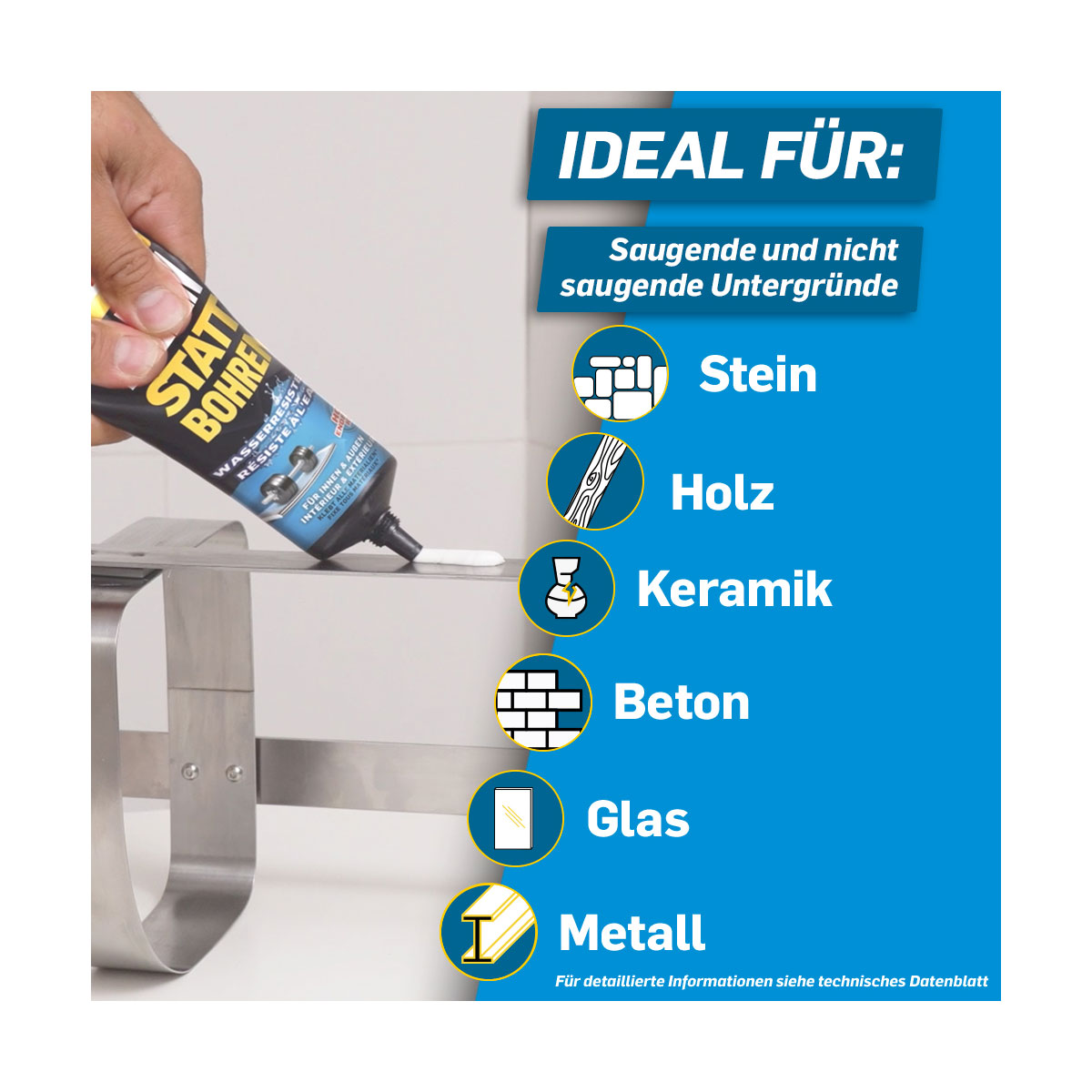 Pattex Montagekleber Kleben statt Bohren Wasserresistent 142 g Bild 3