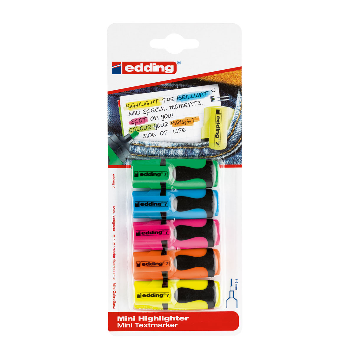 Edding e-7 Mini Textmaker 5er-Blister sortiert