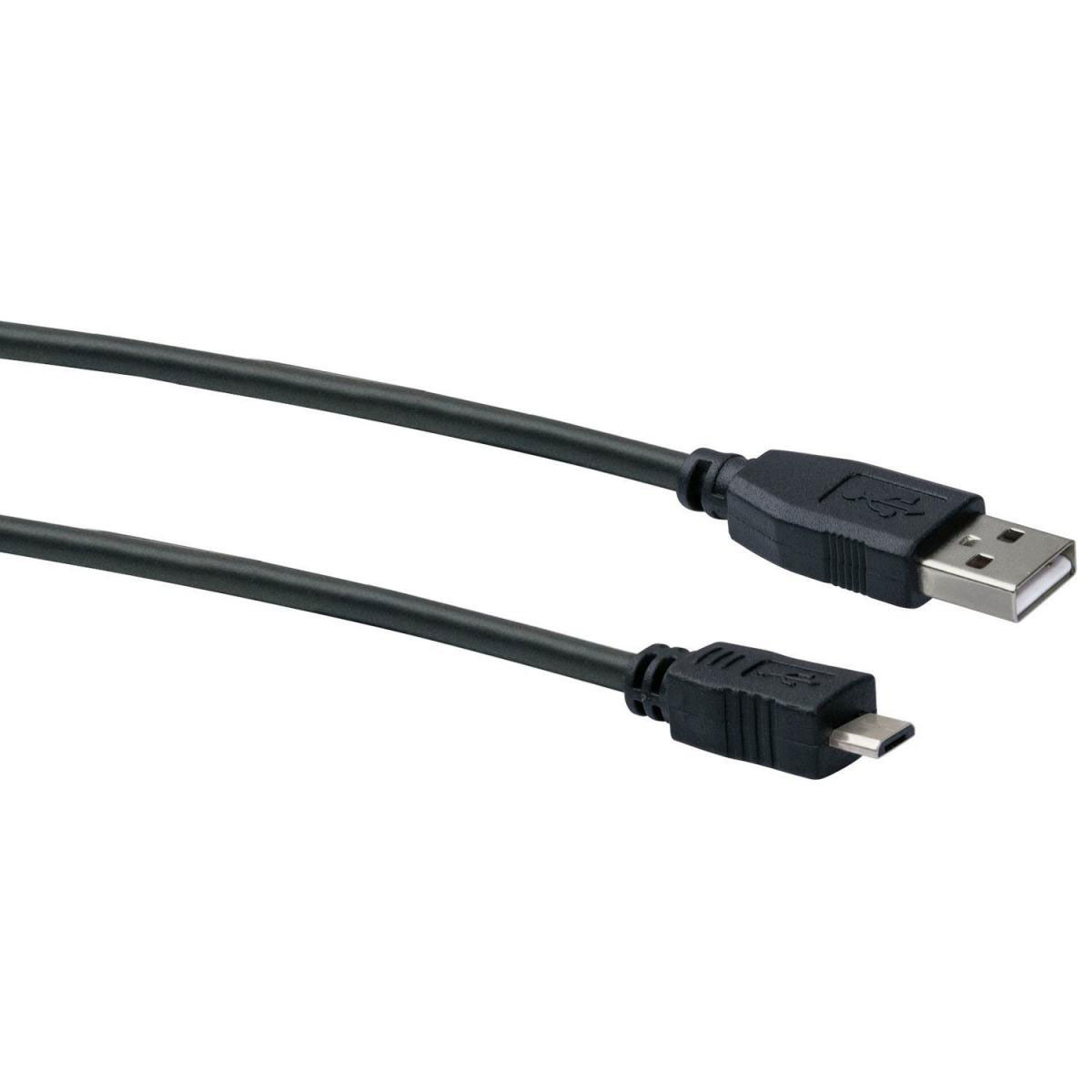 Micro-USB Anschluss- & Ladekabel, 1,8 m, schwarz