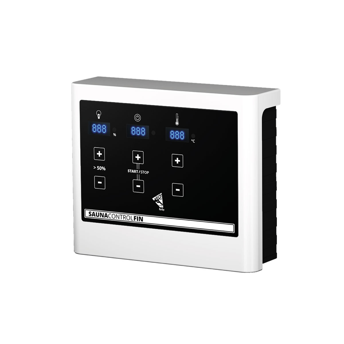 Karibu  Saunahaus- Set „Mikka“ terragrau mit Ofen 9 kW ext. Steuerung Bild 9