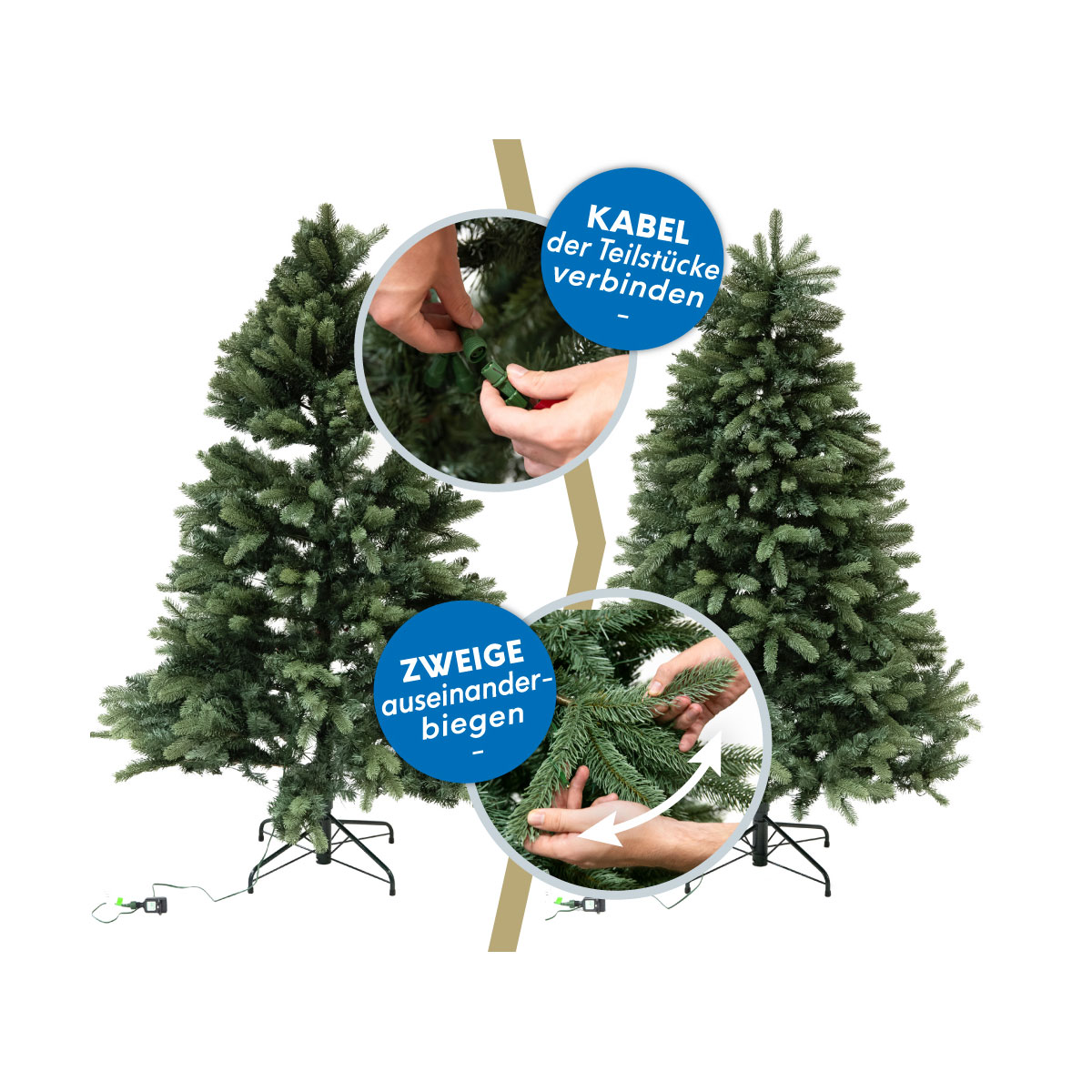 Evergreen Künstlicher Weihnachtsbaum Vermont Fichte inkl. LEDs 129x180cm Grün Bild 10