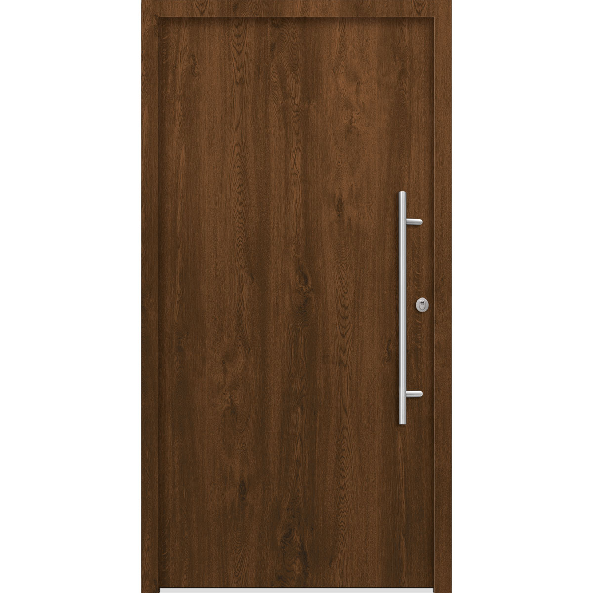 SplenDoor  Premium-Haustür Passivedoor Ribe RC2 energiesparend einbruchsicher nussbaum 110 x 210 cm rechts
