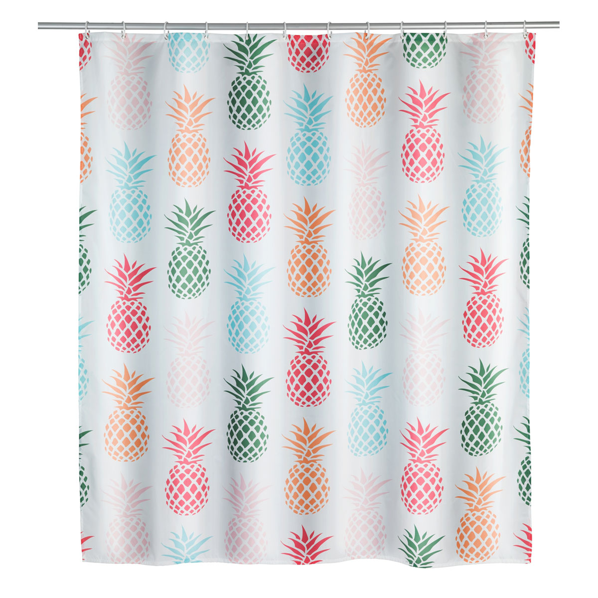Wenko  Duschvorhang Ananas Textil Polyester 180 x 200 cm waschbar