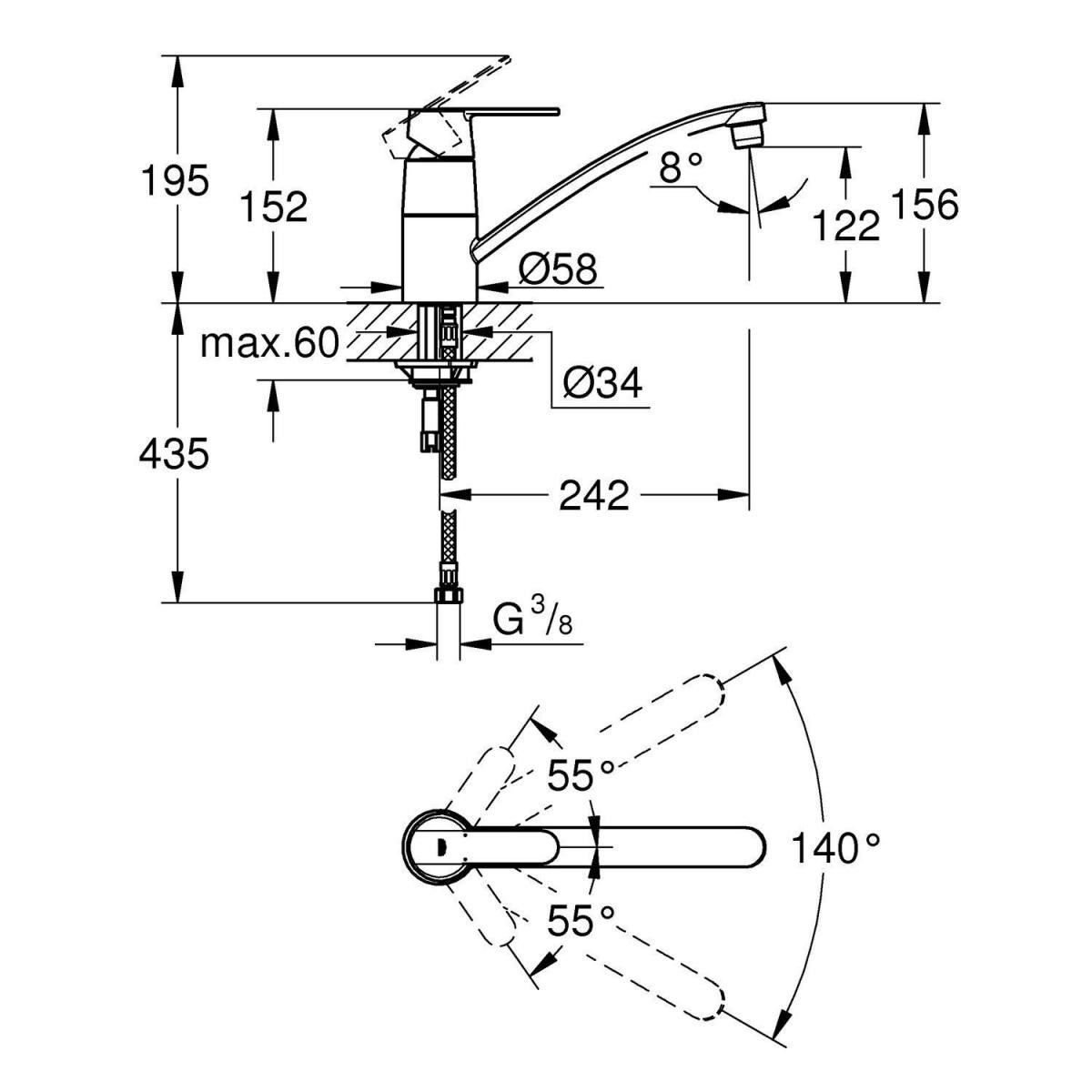 Grohe Einhand-Spültischbatterie Get 1/2" Bild 2