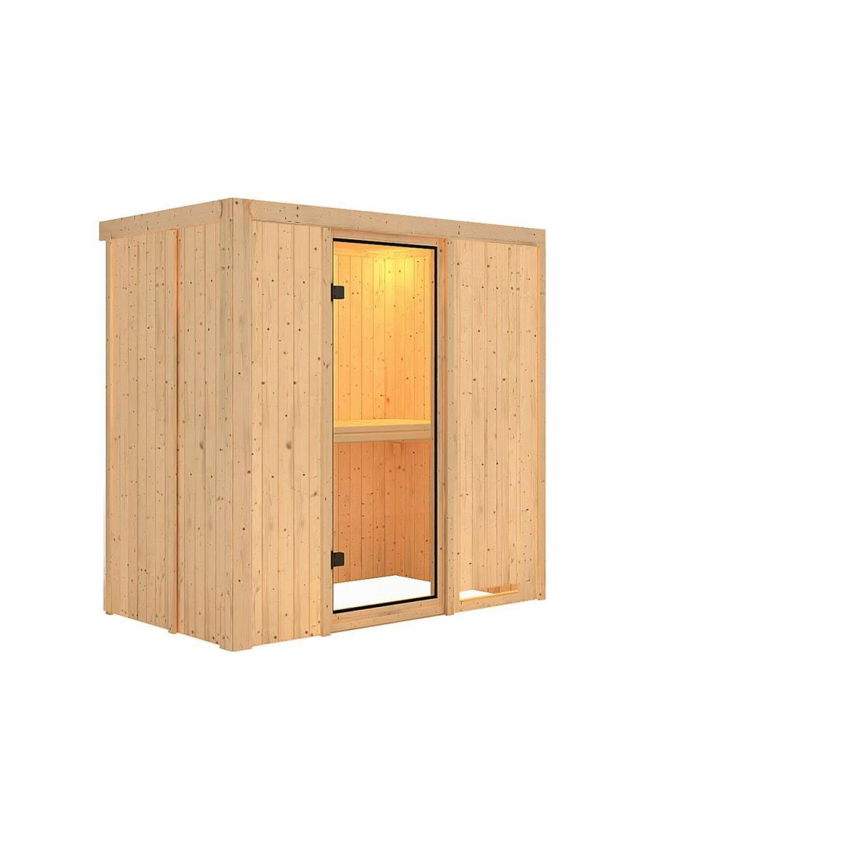Karibu Sauna Variado Fronteinstieg ohne Ofen kein Kranz Klarglas-Tür