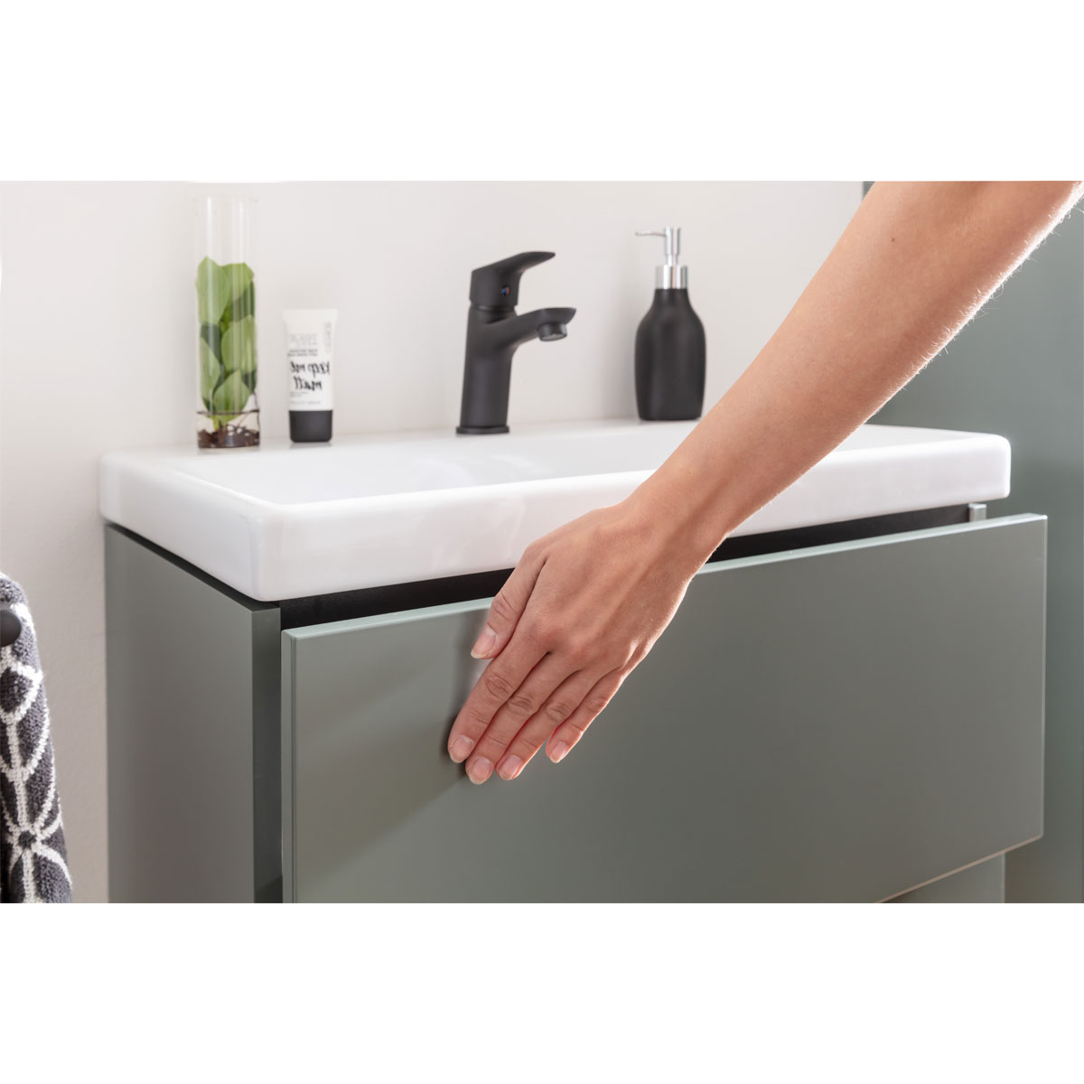 BADMOBIL Keramikwaschtisch CRAFT 49 x 5 x 37 cm ohne Überlauf weiß Bild 2