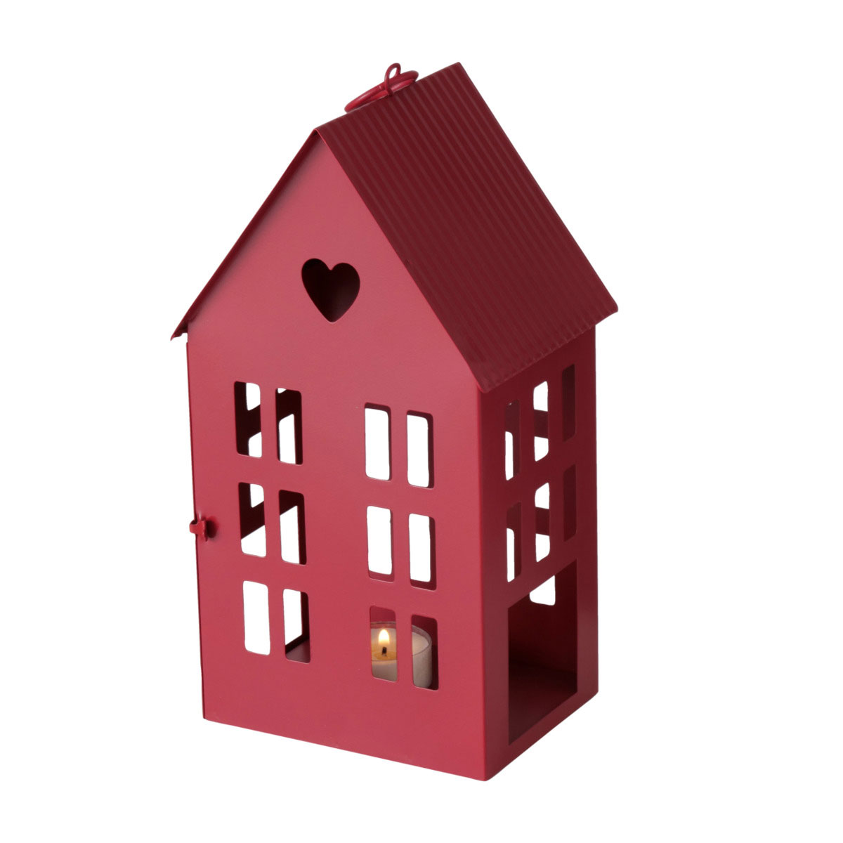 Laterne Alamo Haus 13 x 10 x 25 cm rot Metall Bild 5