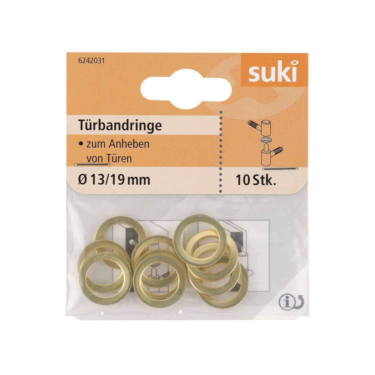 Suki Türbandring Stahl Durchmesser 13x Durchmesser 19 x 2 cm 10 Stück Bild 1