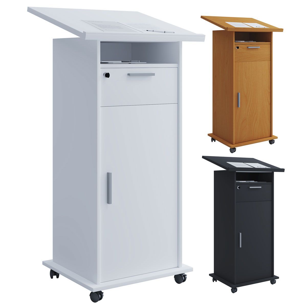 Stehpult Meeta mit Tür braun Bild 2