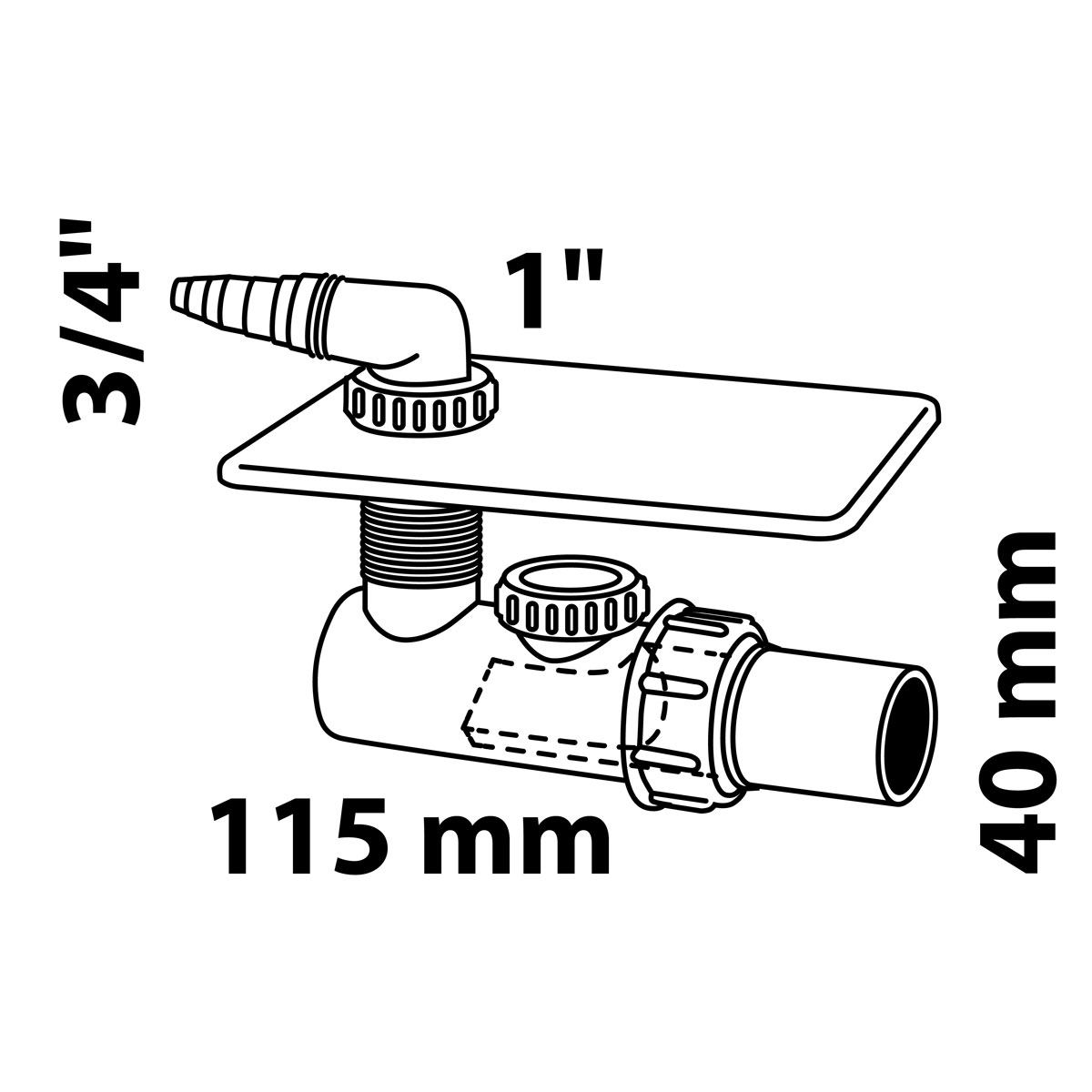 Kirchhoff Unterputz-Waschgeräte-Siphon DN40 mm Edelstahl-Abdeckung Bild 2