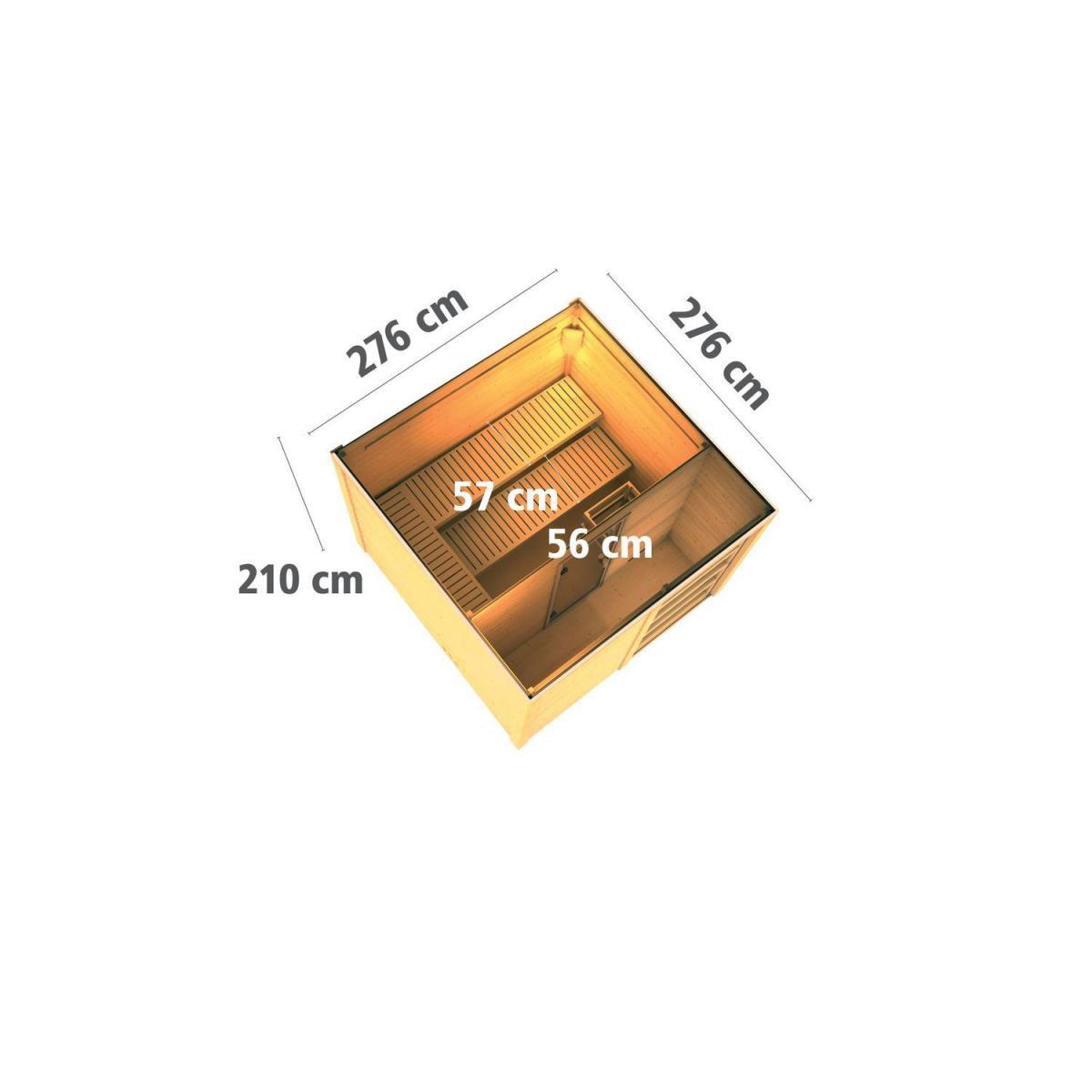 Karibu Saunahaus Cuben 38 mm ohne Zubehör Bild 6