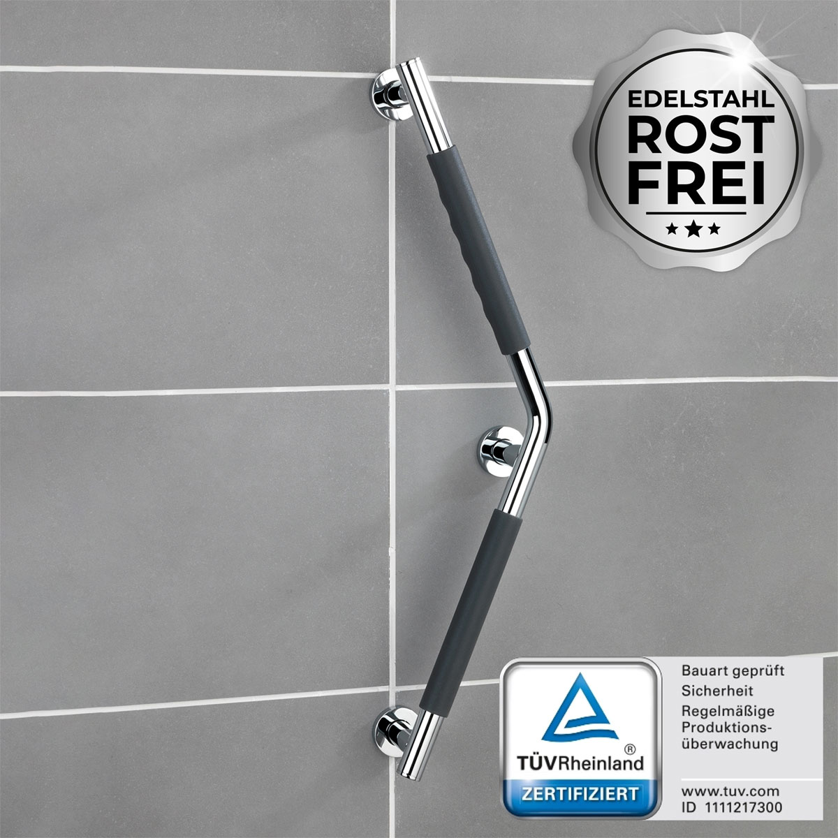 Wenko  Edelstahl Wandhaltegriff Secura 37 x 37 cm Bild 7