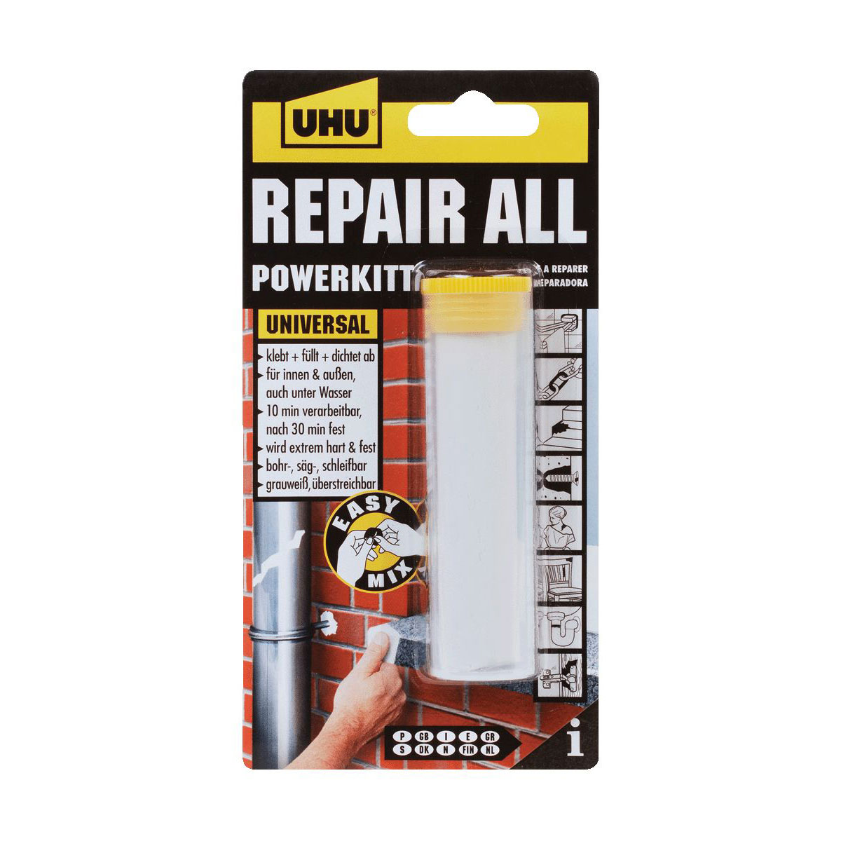 UHU  Zwei-Komponenten-Klebstoff repair all powerkitt 60 g Bild 2