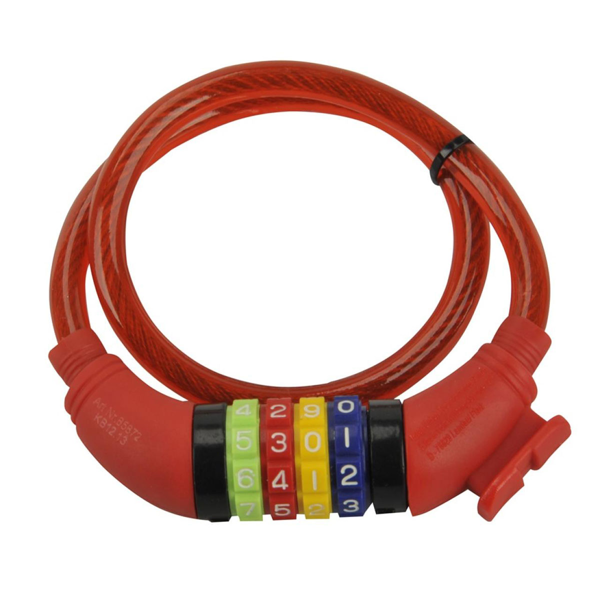 Fischer Bikes Seilschloss mit Zahlencodecode 60 cm 10 mm rot