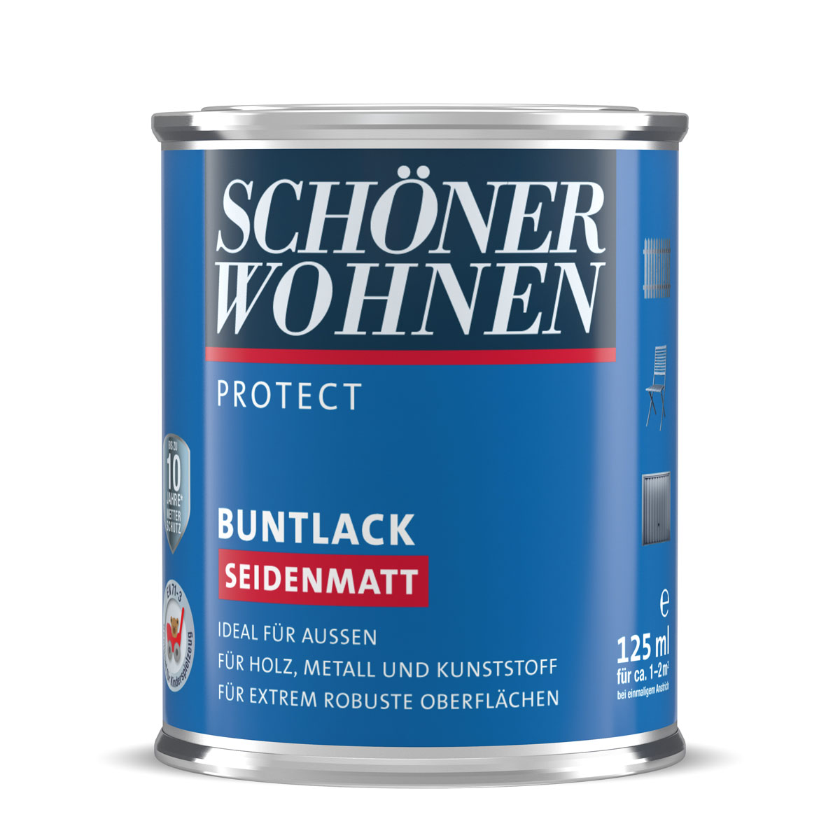 Schöner Wohnen Farbe Buntlack Protect erdbraun seidenmatt 125 ml